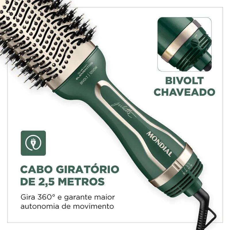 Escova Secadora By Juliette Mondial Verde Oliva 1200W Bivolt - ES-JU-02