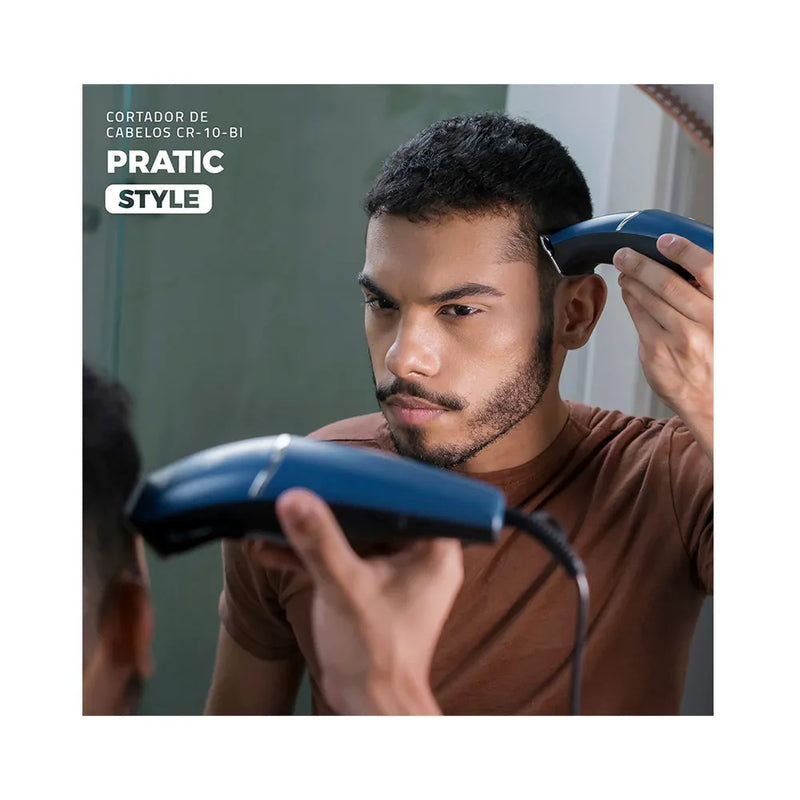 Cortador de Cabelos Pratic Style, Mondial, Azul, Bivolt - CR-10-BI