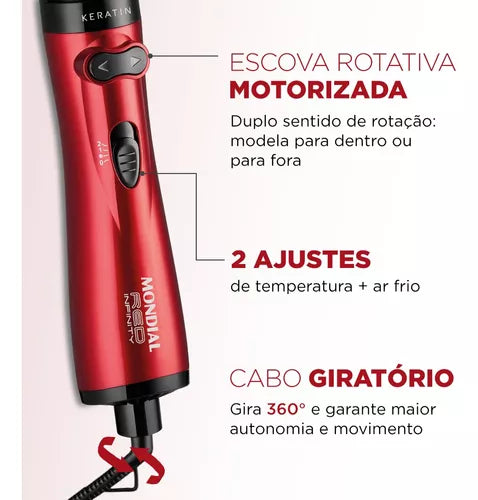 Mondial Red Infinity Keratin ER-11-KR Secadora/Alisadora/Modeladora