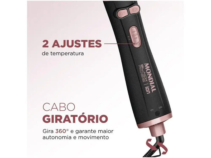 Escova Rotativa Mondial Black Rose ERB-01 - Bivolt