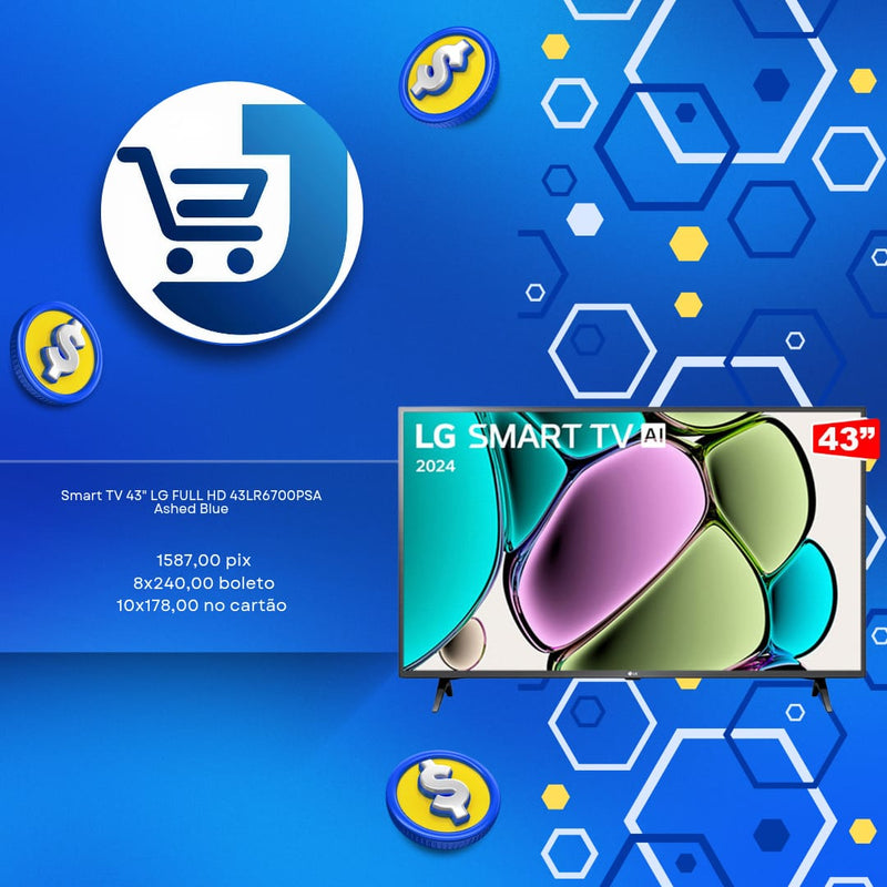 Smart TV 43" LG Full HD 43LR6700PSA Asher Blue 2024